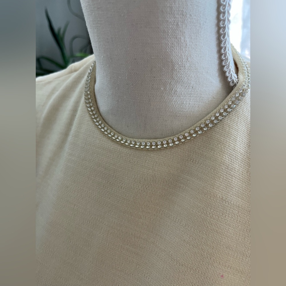 Vintage tennis dress style Butte Knit Charleston pleated rhinestone diamond wool - Picture 16 of 16